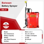 Balwaan BS-21 | 2in1 Single Motor Battery Sprayer | 18 Litre Knapsack Spray Pump - Image 4