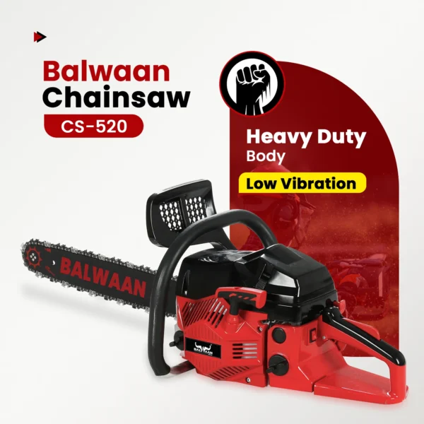 Balwaan CS‑520 Chainsaw | 52 cc 2‑Stroke Petrol Engine, 18 Inch Guide Bar - Image 4