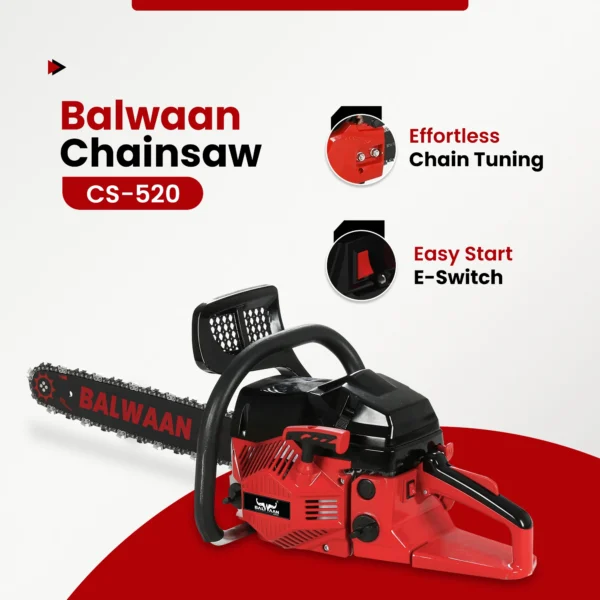 Balwaan CS‑520 Chainsaw | 52 cc 2‑Stroke Petrol Engine, 18 Inch Guide Bar - Image 5