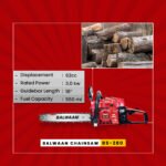 Balwaan BS‑280 Supremo Chainsaw | 62 cc 2‑Stroke Engine, 18″ Guide Bar, Free Sharpening Kit & 2T Oil - Image 4