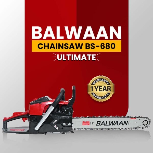 Balwaan BS‑680 Ultimate Chainsaw | 68 cc 2-Stroke Engine, 18″ Guide Bar, Free Sharpening Kit & 2T Oil - Image 10