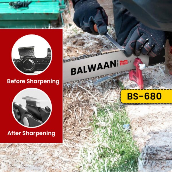 Balwaan BS‑680 Ultimate Chainsaw | 68 cc 2-Stroke Engine, 18″ Guide Bar, Free Sharpening Kit & 2T Oil - Image 7