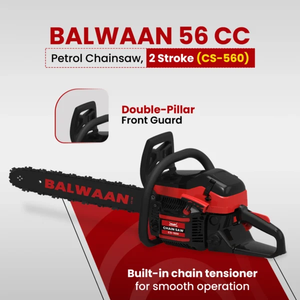 Balwaan CS‑560 Supremo Chainsaw | 56 cc 2‑Stroke Engine, 22 Inche Guide Bar - Image 3