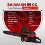 Balwaan CS‑560 Supremo Chainsaw | 56 cc 2‑Stroke Engine, 22 Inche Guide Bar - Image 6