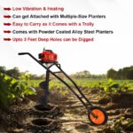 Balwaan Trolley Earth Auger 63cc ( 8" / 12" / 8+12 Inch Bit Optional, 2-Stroke Petrol Engine) – Heavy Duty Auger Machine for Farming, Fencing & Plantation - Image 6