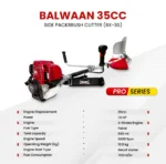 Balwaan BX‑35 Side Pack Brush Cutter (35cc, 2-Stroke, Crop/Grass Cutter with 3 Attachments) - Image 4
