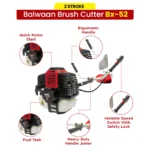Balwaan BX‑52 Side Pack Brush Cutter (52cc, 2-Stroke Engine, Heavy-Duty Agriculture Use) - Image 3