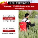 Balwaan BS‑22D | Double Motor Battery Sprayer |12x12 Battery, High Pressure up to 20 ft, 20L Knapsack Spray Pump - Image 4