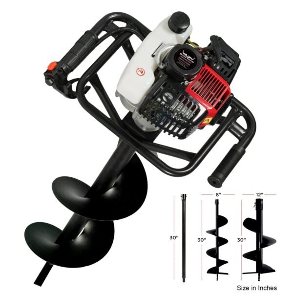 Balwaan BE‑52 Earth Auger 52cc (8/12 Inch Bit Optional, 2-Stroke Petrol Engine) – Heavy Duty Auger Machine for Farming, Fencing & Plantation - Image 2