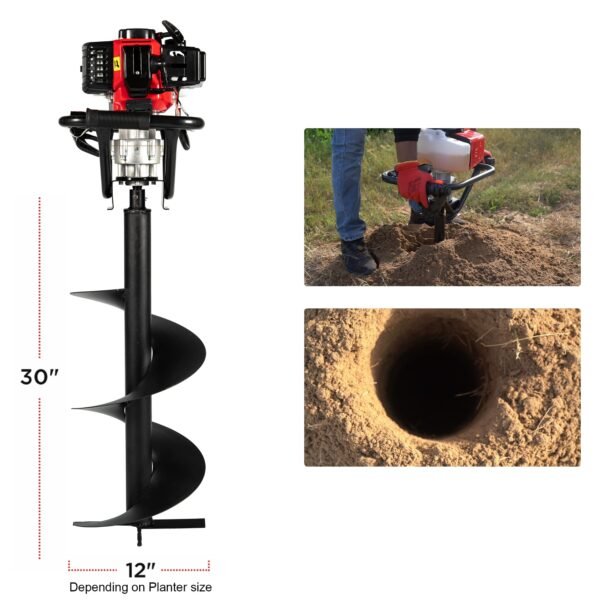 Balwaan BE‑52 Earth Auger 52cc (8/12 Inch Bit Optional, 2-Stroke Petrol Engine) – Heavy Duty Auger Machine for Farming, Fencing & Plantation - Image 6