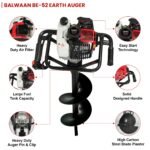 Balwaan BE‑52 Earth Auger 52cc (8/12 Inch Bit Optional, 2-Stroke Petrol Engine) – Heavy Duty Auger Machine for Farming, Fencing & Plantation - Image 3