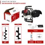 Balwaan BE‑52 Earth Auger 52cc (8/12 Inch Bit Optional, 2-Stroke Petrol Engine) – Heavy Duty Auger Machine for Farming, Fencing & Plantation - Image 4