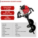 Balwaan BE-63 Earth Auger with 8 & 12 inch Planter | 63 cc 2 Stroke Powerful Heavy Duty Petrol Engine | Suitable for Digging Holes, Plantation & Fencing Purpose - Image 5