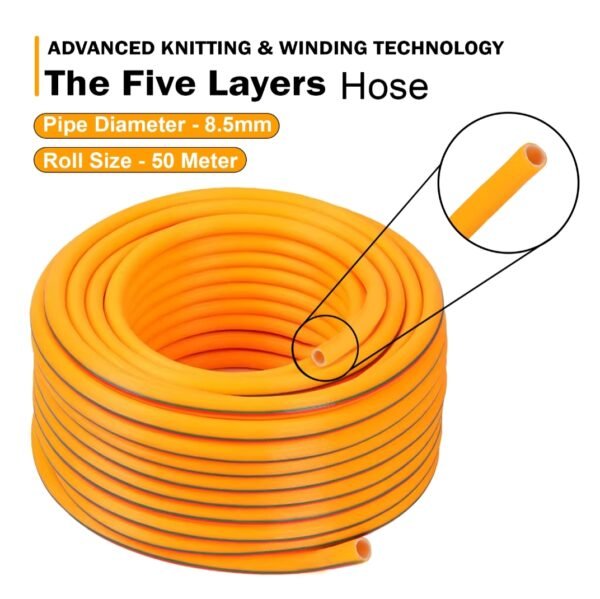 Neptune 8.5 mm 5‑Layer Heavy Duty PVC Hose Pipe – 50 Metre & 100 Metre | Flexible, Durable, High-Pressure Water Hose - Image 3