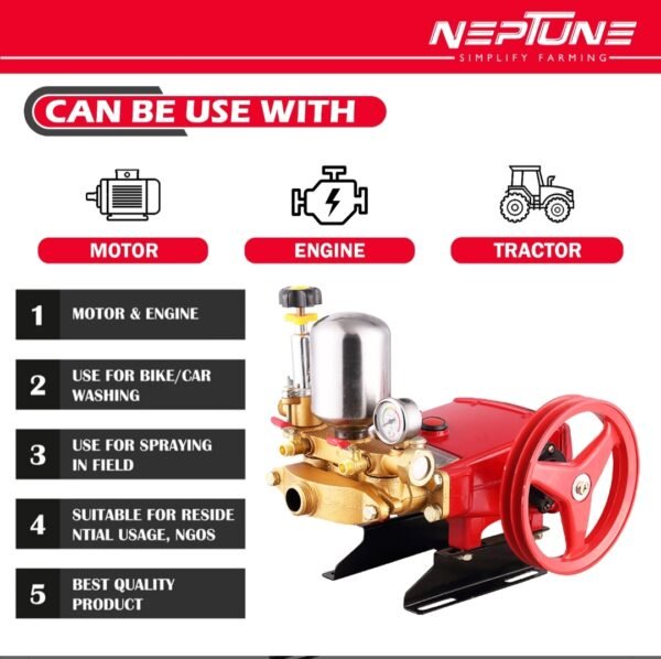 Neptune HTP Tractor Mounted Sprayer – Silver, Gold & Gold Plus (High Pressure Triplex Cylinder Pump for Agriculture, Tractor PTO Operated) - Image 6