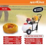 Neptune PS‑50 Portable Trolley Power Sprayer (26 cc 2‑Stroke Petrol Engine, 50 L Tank, 6–8 L/min Flow) - Image 7