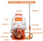 Neptune NF‑608 2-Stroke Knapsack Power Sprayer (26cc Petrol Engine, Brass Pump, 16L Tank, 200 PSI High Pressure) - Image 2