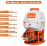 Neptune NF‑608 2-Stroke Knapsack Power Sprayer (26cc Petrol Engine, Brass Pump, 16L Tank, 200 PSI High Pressure) - Image 5