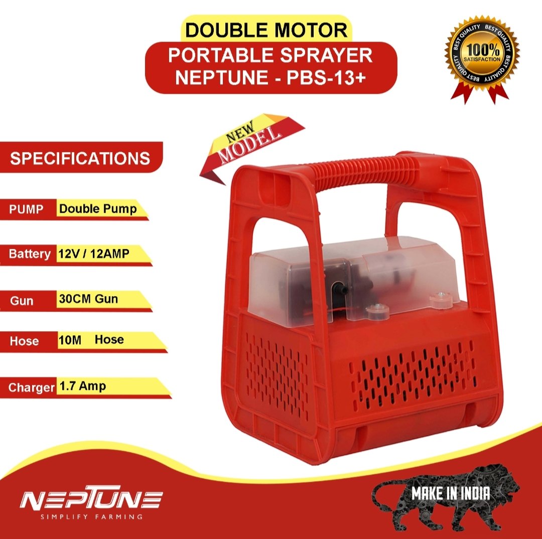 Oplus_16777216 Neptune PBS-13 Plus Double Pump Battery Sprayer – 12V 12Ah | 16L Tank | High Pressure Dual Motor - Image 3