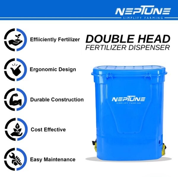 Neptune Backpack Double‑Head Manual Fertilizer Dispenser (20 L Tank, Ergonomic Design) - Image 7