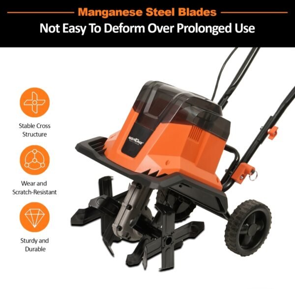 Neptune NC-40B Cordless Electric Garden Tiller Cultivator (11-Inch, 2x20V Lithium Battery, 4Ah, with Charger) – Ideal for Soil Loosening & Garden Beds - Image 6