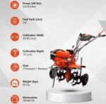 Neptune NWP‑170 Petrol Power Weeder (5 HP, 2‑Forward + 1‑Reverse, 92 cm Cultivation Width) - Image 5