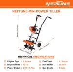 Neptune NC‑52T 52 cc 2‑Stroke Petrol Mini Tiller (25 cm Width, 10–12 cm Depth) - Image 2