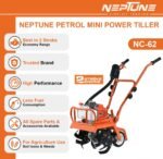 Neptune NC‑62 62 cc 2‑Stroke Petrol Mini Power Tiller (40 cm Width • 10–12 cm Depth • 3 HP) - Image 7