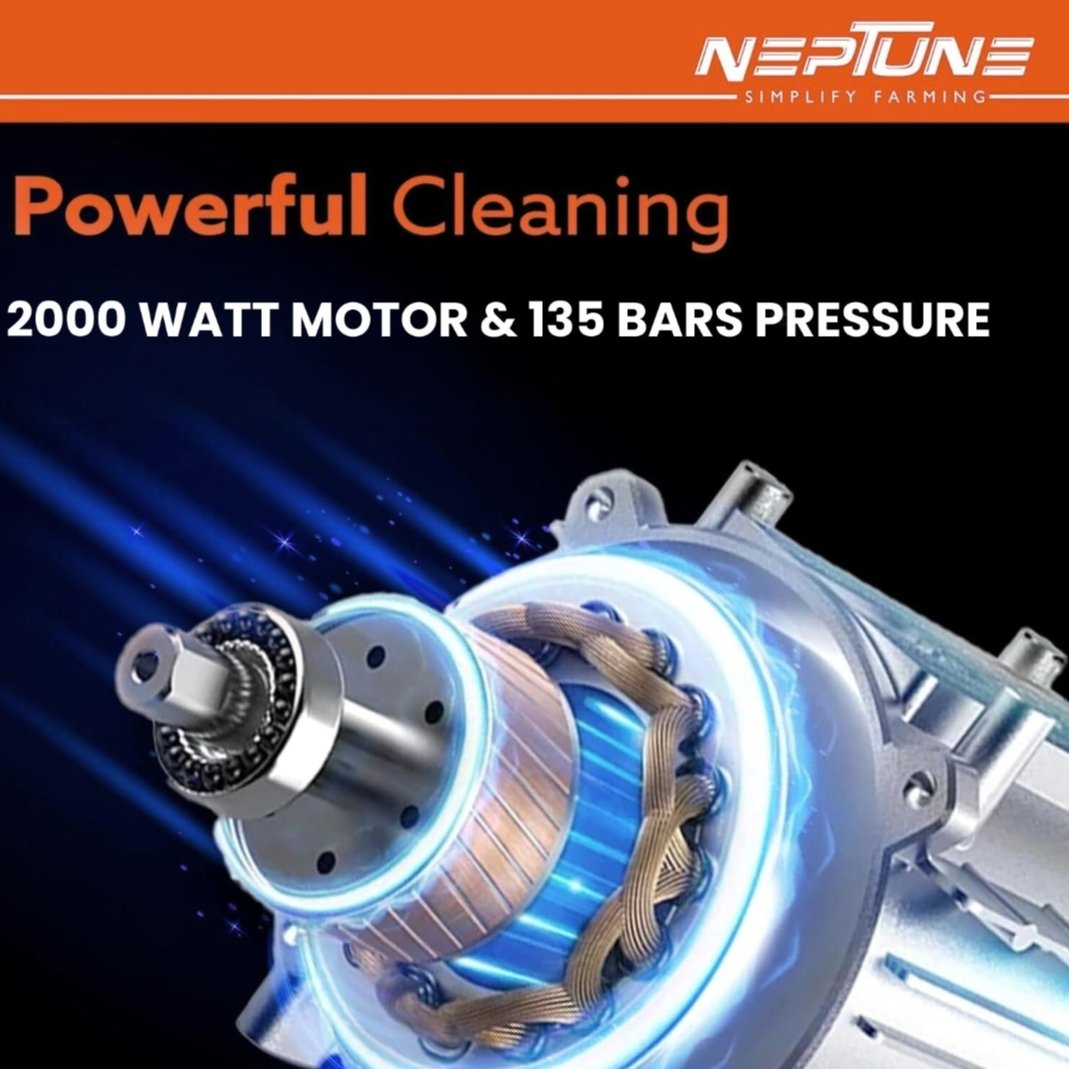 Oplus_16777216 Neptune High Pressure Car Washer NPW‑1000FX (2000 W Motor, 140 Bar Pressure, 12 L/min Flow, 6 m Hose, Angle‑Adjustable Nozzle) - Image 7