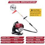 Neptune BPK‑360 4‑Stroke Backpack Petrol Brush Cutter (35 cc Engine, Loop Handle, Heavy‑Duty) - Image 5