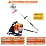Neptune 52cc Backpack Petrol Brush Cutter (2‑Stroke Engine, Loop Handle, Heavy-Duty) - Image 7
