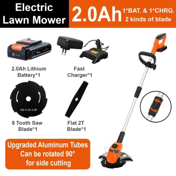 Neptune GT‑20 2‑in‑1 Cordless Grass Trimmer & Brush Cutter (2000 mAh Li‑ion, 26 cm Cutting, Telescopic Handle) - Image 8