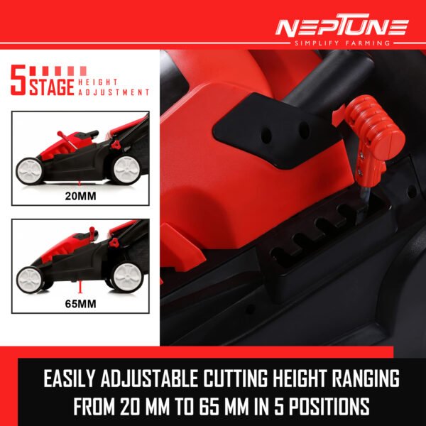 Neptune HG‑1600 Electric Lawn Mower (1600 W Single‑Phase Motor, 15″ Steel Blade, 50 L Grass Box) - Image 7