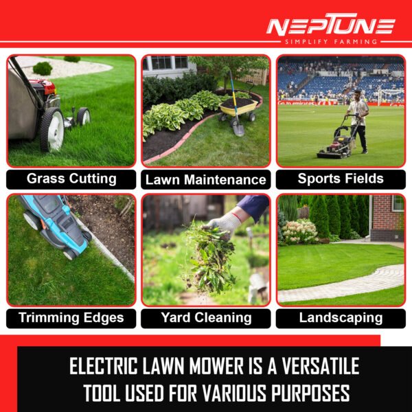 Neptune HG‑1600 Electric Lawn Mower (1600 W Single‑Phase Motor, 15″ Steel Blade, 50 L Grass Box) - Image 9