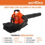 Neptune 26cc 3‑in‑1 Petrol Leaf Blower (Blower, Vacuum, Chopper • 50 L Bag • 2‑Stroke Engine) - Image 2
