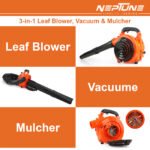 Neptune 26cc 3‑in‑1 Petrol Leaf Blower (Blower, Vacuum, Chopper • 50 L Bag • 2‑Stroke Engine) - Image 3