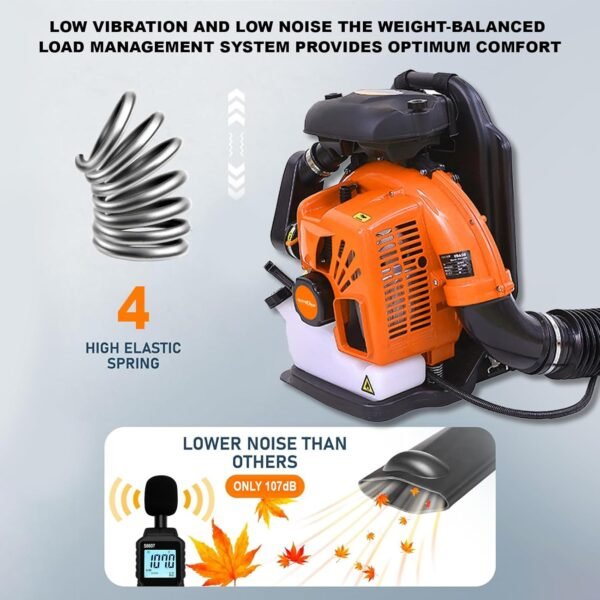 Neptune 63cc Backpack Petrol Leaf Blower (2‑Stroke Engine, Air Volume ~0.3 m³/s, High Velocity, Backpack Design) - Image 3