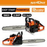 Neptune CS‑58 22″ Petrol Chain Saw (2‑Stroke Engine, Heavy-Duty Bar, Easy Start) - Image 3