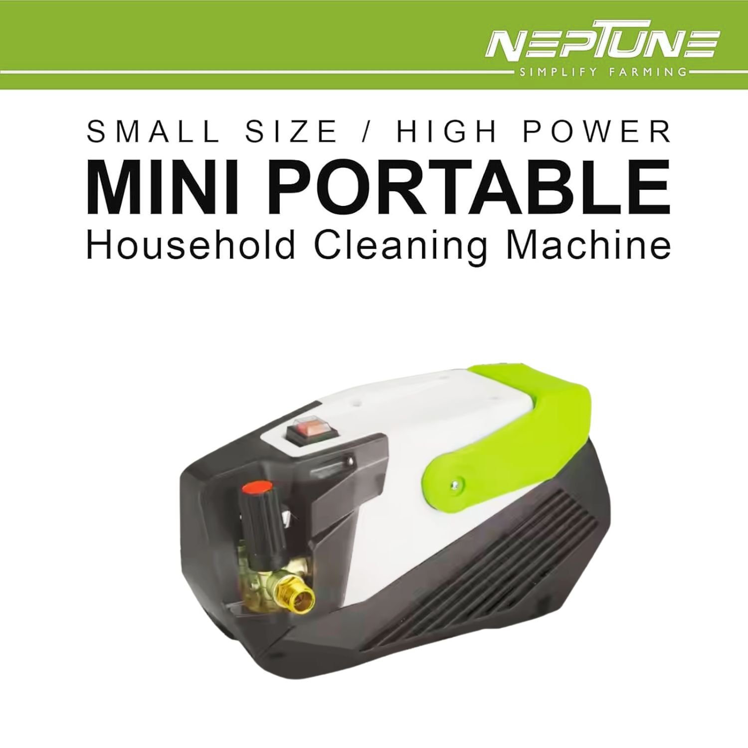 1800 watt motor & 135 bars pressure - 1 Neptune High Pressure Car Washer (1800 W, 135 Bar, 10 L/min, 6 m Hose, Angle‑Adjustable Nozzle) - Image 2