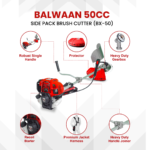 Balwaan BX‑50 Side-Pack Brush Cutter (50cc, 4-Stroke, Crop & Grass Cutter) – Lightweight & Efficient - Image 3