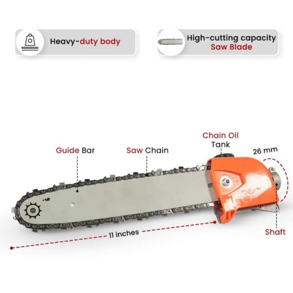 Balwaan BX‑35B Backpack Brush Cutter with Chainsaw & Attachments (35 cc, 4‑Stroke Engine, 5-in-1 Multi‑Tool) - Image 3