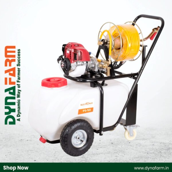 Neptune PS‑50 Portable Trolley Power Sprayer (26 cc 2‑Stroke Petrol Engine, 50 L Tank, 6–8 L/min Flow) - Image 1