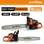 Neptune CS‑58M Magnesium-Body 22″ Petrol Chain Saw (2‑Stroke Engine, Heavy-Duty Bar, Easy Start)) - Image 3