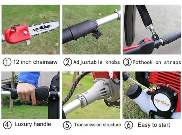 Neptune 26cc Petrol Telescopic Pole Pruner (12″ Bar, 2-Stroke Engine, Ideal for Tree Pruning & Forestry) - Image 6