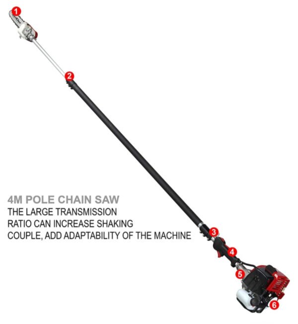 Neptune 26cc Petrol Telescopic Pole Pruner (12″ Bar, 2-Stroke Engine, Ideal for Tree Pruning & Forestry) - Image 2