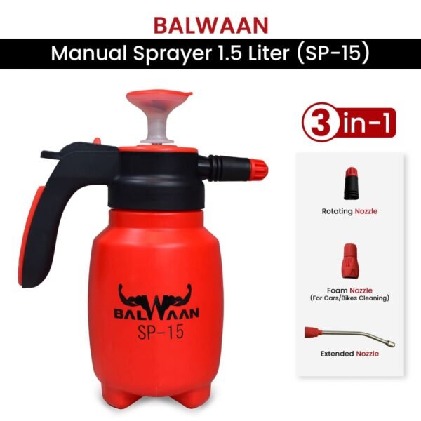 Balwaan SP-15 Manual Sprayer |1.5 Litres, Hand-Operated, Compact Design, for Home & Garden Use - Image 4