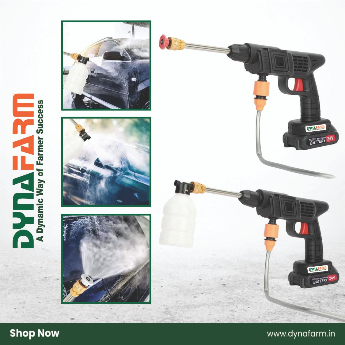 car wash machine = 07 Dyna WashJet™ – Cordless High Pressure Car Washer Gun (40 Bar, Dual Battery, Portable Jet Spray for Car, Bike, Garden & Home Cleaning) - Image 5