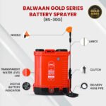 Balwaan BS‑30G Gold Series | Double Motor Battery Sprayer |12V x 12Ah Battery, First Time Digital Indicator, 20L Tank, With  Free LED Bulb with 15ft Cable - Image 4