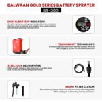 Balwaan BS‑30G Gold Series | Double Motor Battery Sprayer |12V x 12Ah Battery, First Time Digital Indicator, 20L Tank, With  Free LED Bulb with 15ft Cable - Image 5
