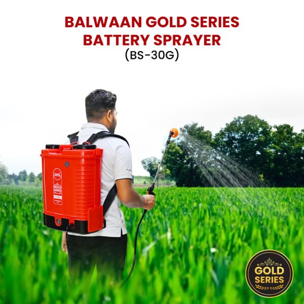 Balwaan BS‑30G Gold Series | Double Motor Battery Sprayer |12V x 12Ah Battery, First Time Digital Indicator, 20L Tank, With  Free LED Bulb with 15ft Cable - Image 9